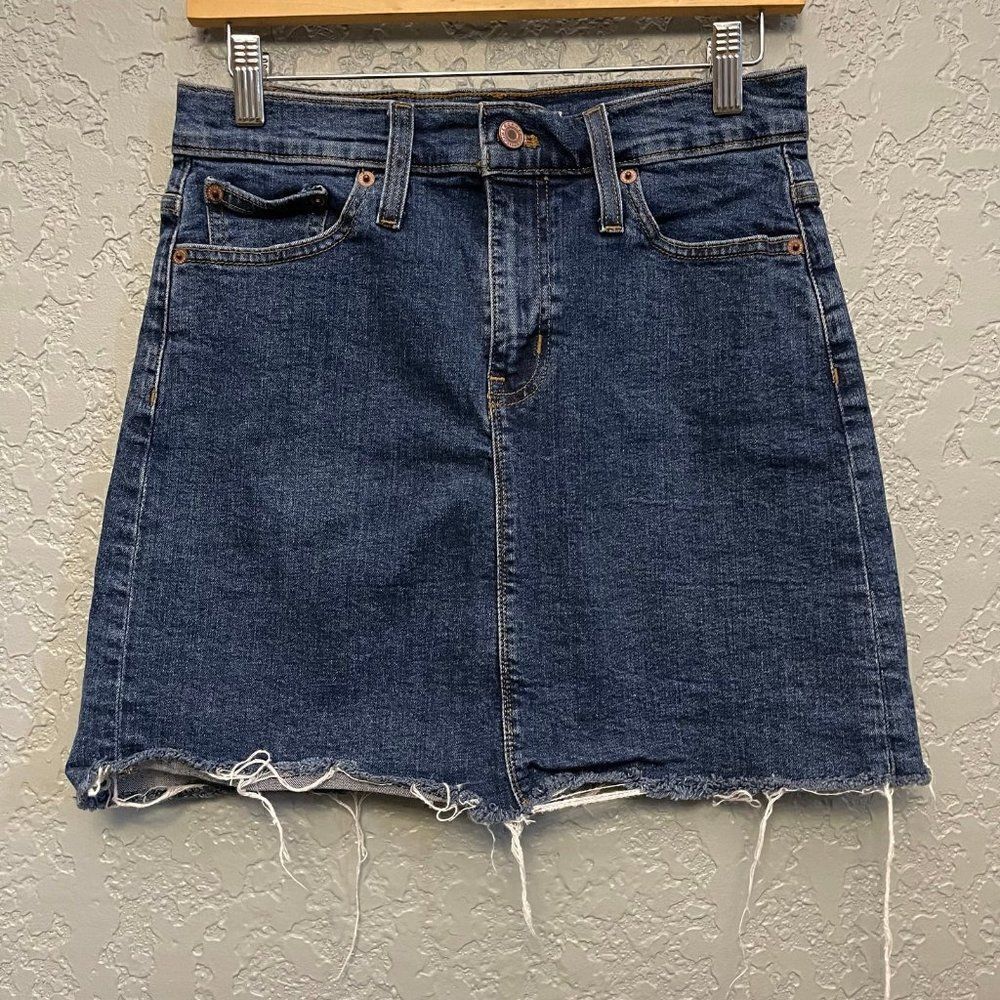 J. Crew Cutoff Denim Skirt - Picture 1 of 7